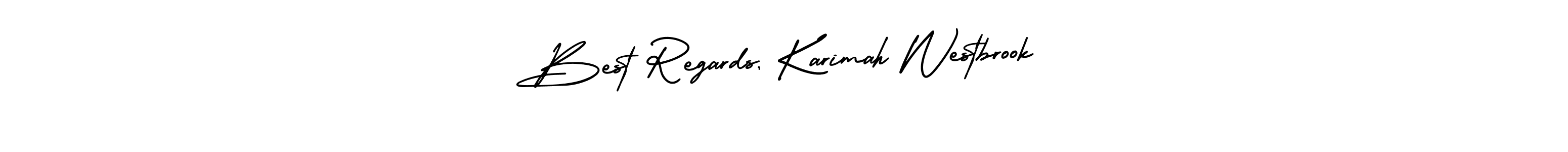 Design your own signature with our free online signature maker. With this signature software, you can create a handwritten (AmerikaSignatureDemo-Regular) signature for name Best Regards, Karimah Westbrook. Best Regards, Karimah Westbrook signature style 3 images and pictures png