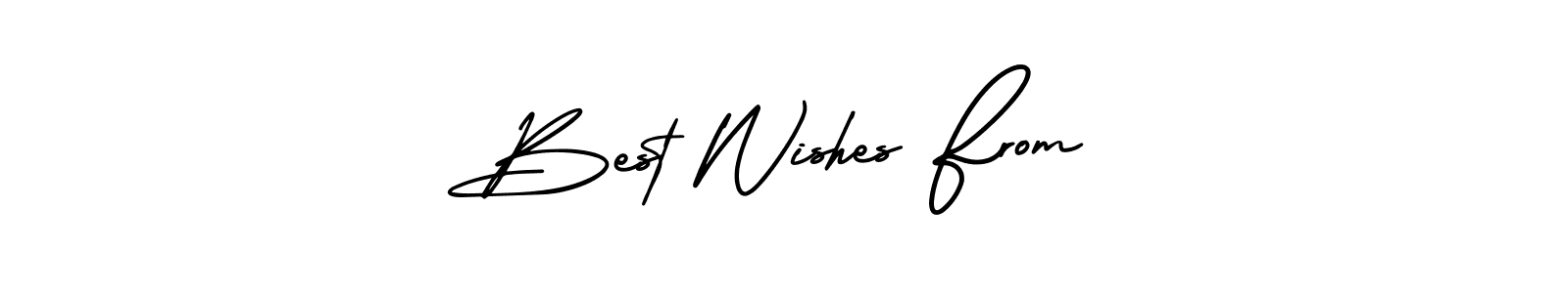 You should practise on your own different ways (AmerikaSignatureDemo-Regular) to write your name (Best Wishes From) in signature. don't let someone else do it for you. Best Wishes From signature style 3 images and pictures png