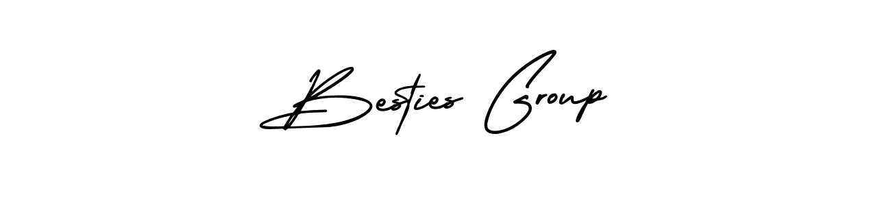 Use a signature maker to create a handwritten signature online. With this signature software, you can design (AmerikaSignatureDemo-Regular) your own signature for name Besties Group. Besties Group signature style 3 images and pictures png