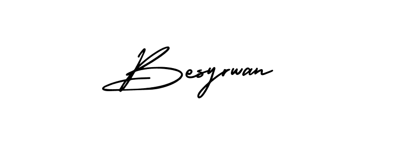 Besyrwan stylish signature style. Best Handwritten Sign (AmerikaSignatureDemo-Regular) for my name. Handwritten Signature Collection Ideas for my name Besyrwan. Besyrwan signature style 3 images and pictures png