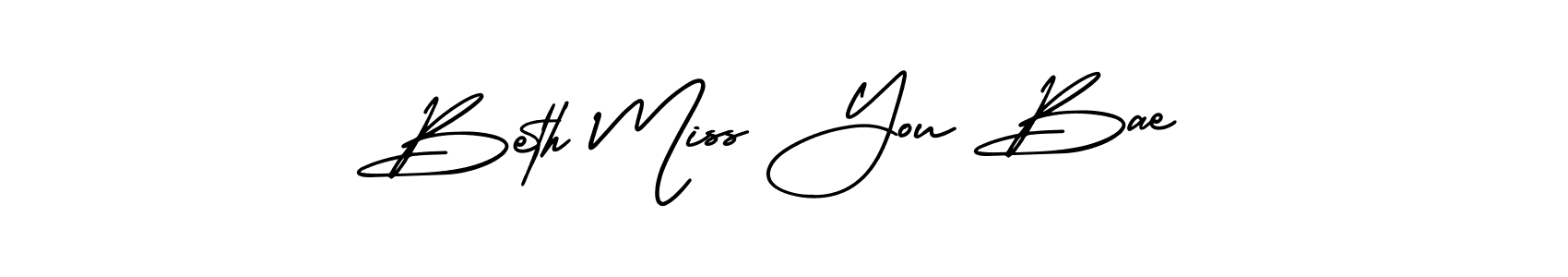 The best way (AmerikaSignatureDemo-Regular) to make a short signature is to pick only two or three words in your name. The name Beth Miss You Bae include a total of six letters. For converting this name. Beth Miss You Bae signature style 3 images and pictures png