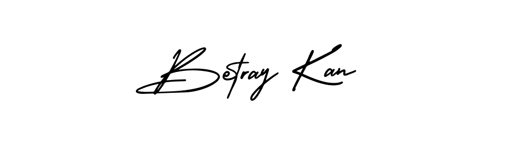 How to make Betray Kan name signature. Use AmerikaSignatureDemo-Regular style for creating short signs online. This is the latest handwritten sign. Betray Kan signature style 3 images and pictures png