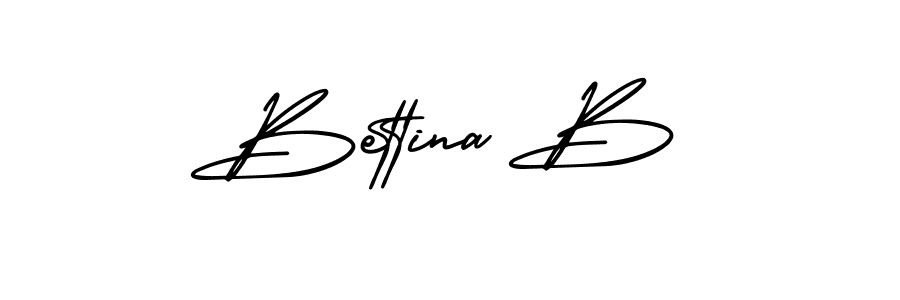 How to make Bettina B name signature. Use AmerikaSignatureDemo-Regular style for creating short signs online. This is the latest handwritten sign. Bettina B signature style 3 images and pictures png