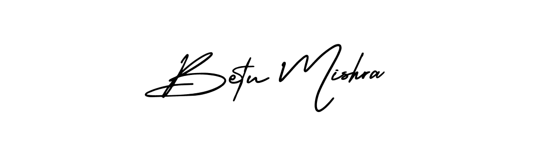 You should practise on your own different ways (AmerikaSignatureDemo-Regular) to write your name (Betu Mishra) in signature. don't let someone else do it for you. Betu Mishra signature style 3 images and pictures png