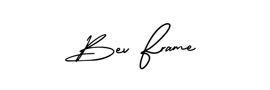 Bev Frame stylish signature style. Best Handwritten Sign (AmerikaSignatureDemo-Regular) for my name. Handwritten Signature Collection Ideas for my name Bev Frame. Bev Frame signature style 3 images and pictures png