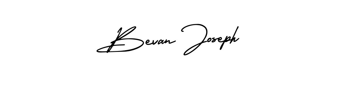 You should practise on your own different ways (AmerikaSignatureDemo-Regular) to write your name (Bevan Joseph) in signature. don't let someone else do it for you. Bevan Joseph signature style 3 images and pictures png