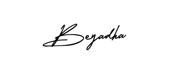 It looks lik you need a new signature style for name Beyadha. Design unique handwritten (AmerikaSignatureDemo-Regular) signature with our free signature maker in just a few clicks. Beyadha signature style 3 images and pictures png