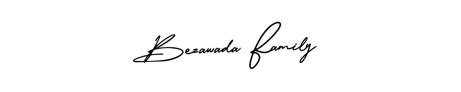 The best way (AmerikaSignatureDemo-Regular) to make a short signature is to pick only two or three words in your name. The name Bezawada Family include a total of six letters. For converting this name. Bezawada Family signature style 3 images and pictures png