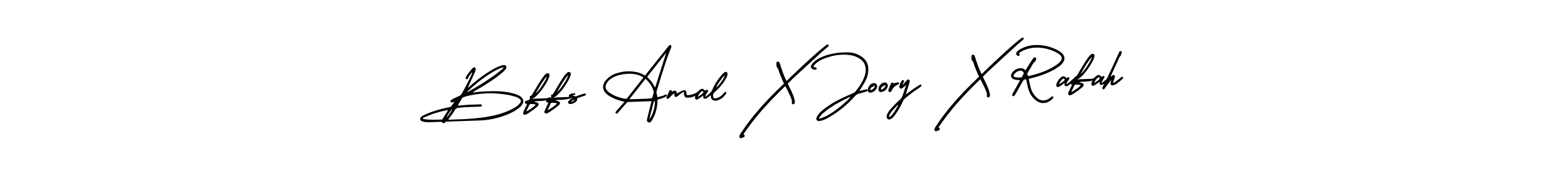 This is the best signature style for the Bffs Amal X Joory X Rafah name. Also you like these signature font (AmerikaSignatureDemo-Regular). Mix name signature. Bffs Amal X Joory X Rafah signature style 3 images and pictures png