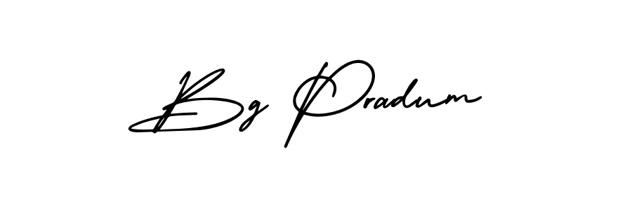 How to make Bg Pradum name signature. Use AmerikaSignatureDemo-Regular style for creating short signs online. This is the latest handwritten sign. Bg Pradum signature style 3 images and pictures png