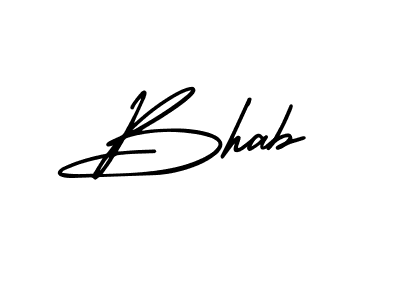 You should practise on your own different ways (AmerikaSignatureDemo-Regular) to write your name (Bhab) in signature. don't let someone else do it for you. Bhab signature style 3 images and pictures png