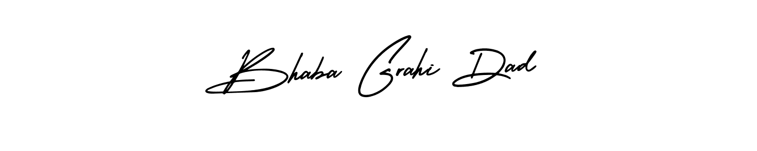 You should practise on your own different ways (AmerikaSignatureDemo-Regular) to write your name (Bhaba Grahi Dad) in signature. don't let someone else do it for you. Bhaba Grahi Dad signature style 3 images and pictures png