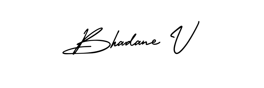 Bhadane V stylish signature style. Best Handwritten Sign (AmerikaSignatureDemo-Regular) for my name. Handwritten Signature Collection Ideas for my name Bhadane V. Bhadane V signature style 3 images and pictures png
