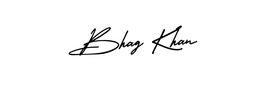 You should practise on your own different ways (AmerikaSignatureDemo-Regular) to write your name (Bhag Khan) in signature. don't let someone else do it for you. Bhag Khan signature style 3 images and pictures png