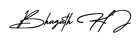 Make a beautiful signature design for name Bhagath H J. Use this online signature maker to create a handwritten signature for free. Bhagath H J signature style 3 images and pictures png