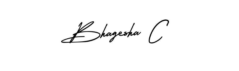 Bhagesha C stylish signature style. Best Handwritten Sign (AmerikaSignatureDemo-Regular) for my name. Handwritten Signature Collection Ideas for my name Bhagesha C. Bhagesha C signature style 3 images and pictures png