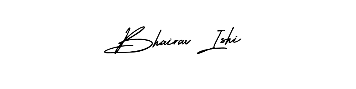 How to make Bhairav Ishi name signature. Use AmerikaSignatureDemo-Regular style for creating short signs online. This is the latest handwritten sign. Bhairav Ishi signature style 3 images and pictures png