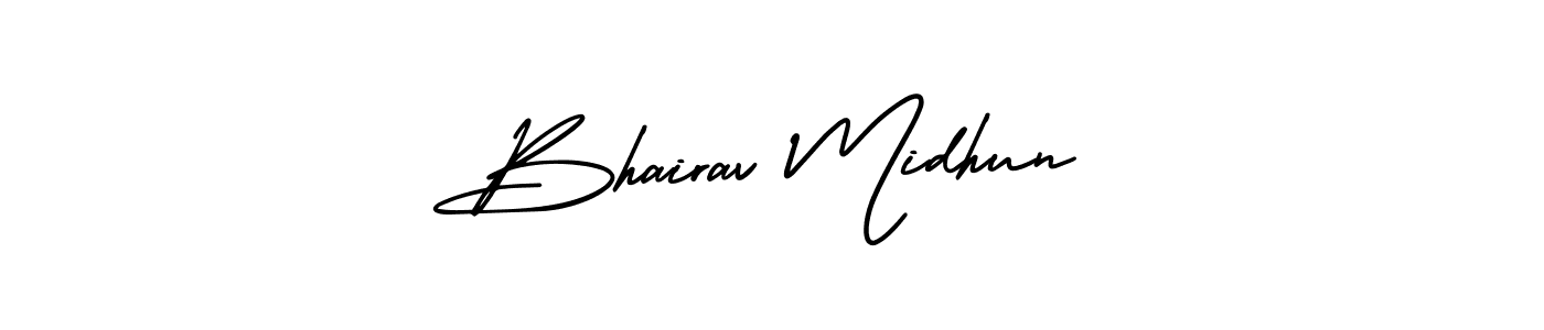 Bhairav Midhun stylish signature style. Best Handwritten Sign (AmerikaSignatureDemo-Regular) for my name. Handwritten Signature Collection Ideas for my name Bhairav Midhun. Bhairav Midhun signature style 3 images and pictures png