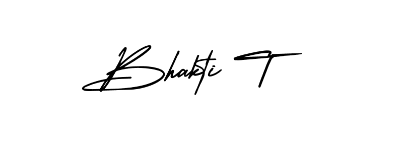 Make a beautiful signature design for name Bhakti T. With this signature (AmerikaSignatureDemo-Regular) style, you can create a handwritten signature for free. Bhakti T signature style 3 images and pictures png