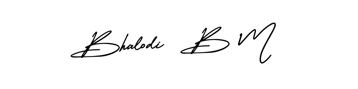 AmerikaSignatureDemo-Regular is a professional signature style that is perfect for those who want to add a touch of class to their signature. It is also a great choice for those who want to make their signature more unique. Get Bhalodi  B M name to fancy signature for free. Bhalodi  B M signature style 3 images and pictures png