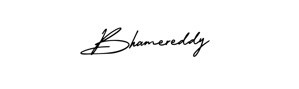 Use a signature maker to create a handwritten signature online. With this signature software, you can design (AmerikaSignatureDemo-Regular) your own signature for name Bhamereddy. Bhamereddy signature style 3 images and pictures png