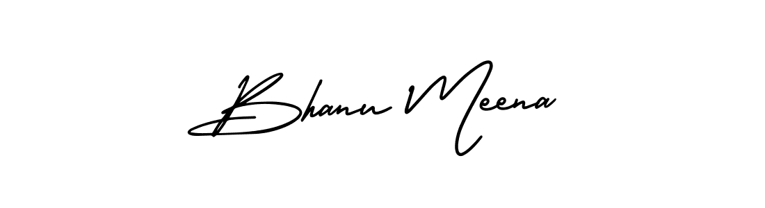You should practise on your own different ways (AmerikaSignatureDemo-Regular) to write your name (Bhanu Meena) in signature. don't let someone else do it for you. Bhanu Meena signature style 3 images and pictures png