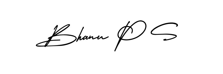 Bhanu P S stylish signature style. Best Handwritten Sign (AmerikaSignatureDemo-Regular) for my name. Handwritten Signature Collection Ideas for my name Bhanu P S. Bhanu P S signature style 3 images and pictures png