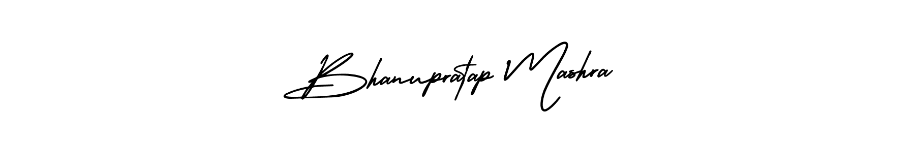 The best way (AmerikaSignatureDemo-Regular) to make a short signature is to pick only two or three words in your name. The name Bhanupratap Mashra include a total of six letters. For converting this name. Bhanupratap Mashra signature style 3 images and pictures png