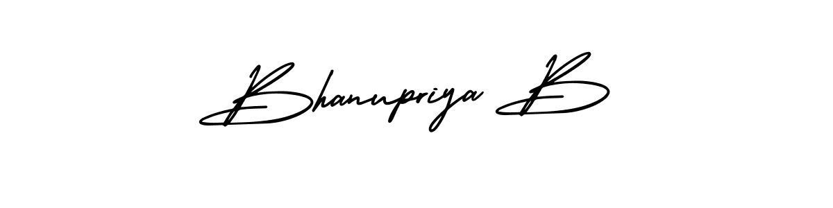 The best way (AmerikaSignatureDemo-Regular) to make a short signature is to pick only two or three words in your name. The name Bhanupriya B include a total of six letters. For converting this name. Bhanupriya B signature style 3 images and pictures png