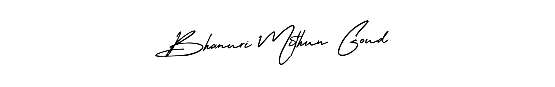 Create a beautiful signature design for name Bhanuri Mithun Goud. With this signature (AmerikaSignatureDemo-Regular) fonts, you can make a handwritten signature for free. Bhanuri Mithun Goud signature style 3 images and pictures png