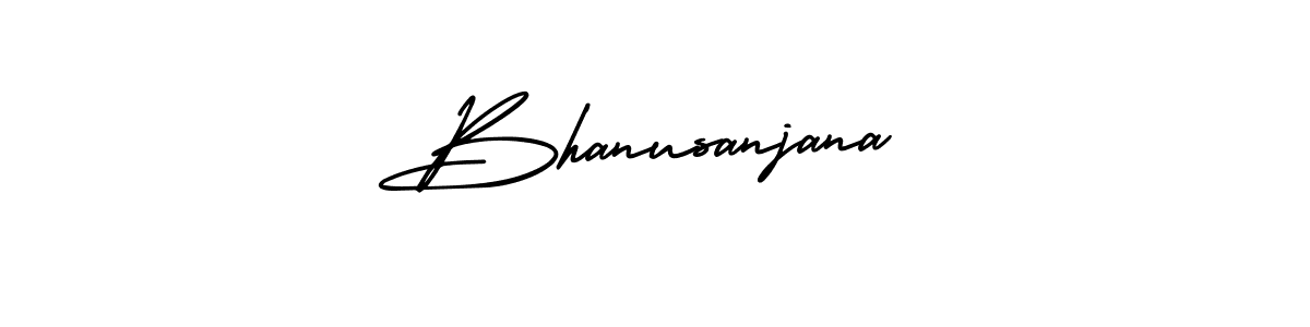 How to make Bhanusanjana name signature. Use AmerikaSignatureDemo-Regular style for creating short signs online. This is the latest handwritten sign. Bhanusanjana signature style 3 images and pictures png