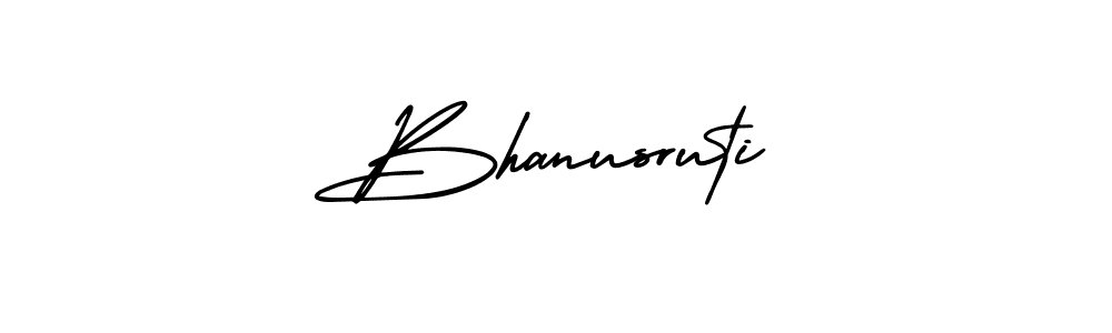 The best way (AmerikaSignatureDemo-Regular) to make a short signature is to pick only two or three words in your name. The name Bhanusruti include a total of six letters. For converting this name. Bhanusruti signature style 3 images and pictures png