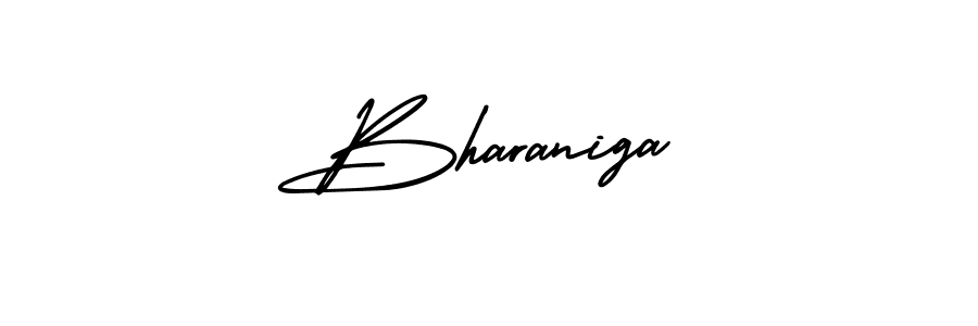 The best way (AmerikaSignatureDemo-Regular) to make a short signature is to pick only two or three words in your name. The name Bharaniga include a total of six letters. For converting this name. Bharaniga signature style 3 images and pictures png