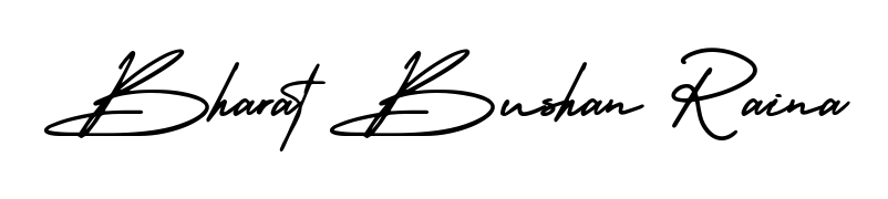 Give your name Bharat Bushan Raina an exquisite flair with the AmerikaSignatureDemo-Regular script font. Ideal for contracts, resumes, and formal letterheads. Bharat Bushan Raina signature style 3 images and pictures png