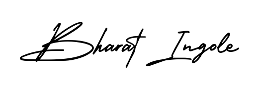 Designed for modern professionals: Bharat Ingole name signature crafted with AmerikaSignatureDemo-Regular script. Ready for digital PDF workflows. Bharat Ingole signature style 3 images and pictures png