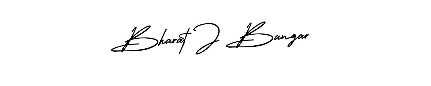 The best way (AmerikaSignatureDemo-Regular) to make a short signature is to pick only two or three words in your name. The name Bharat J Bangar include a total of six letters. For converting this name. Bharat J Bangar signature style 3 images and pictures png