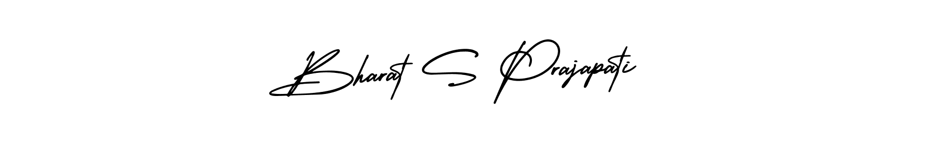 You should practise on your own different ways (AmerikaSignatureDemo-Regular) to write your name (Bharat S Prajapati) in signature. don't let someone else do it for you. Bharat S Prajapati signature style 3 images and pictures png