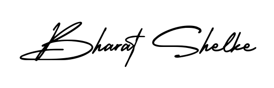 Looking for an artistic signature for Bharat Shelke? The AmerikaSignatureDemo-Regular calligraphy style gives a sophisticated flow suitable for business cards and emails. Bharat Shelke signature style 3 images and pictures png