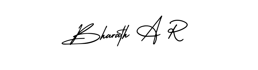 The best way (AmerikaSignatureDemo-Regular) to make a short signature is to pick only two or three words in your name. The name Bharath A R include a total of six letters. For converting this name. Bharath A R signature style 3 images and pictures png