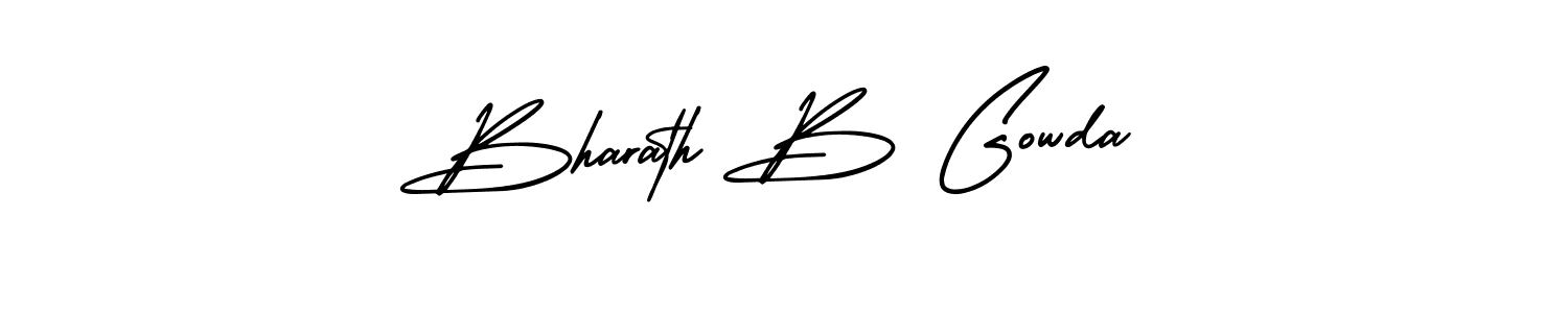 How to make Bharath B Gowda name signature. Use AmerikaSignatureDemo-Regular style for creating short signs online. This is the latest handwritten sign. Bharath B Gowda signature style 3 images and pictures png