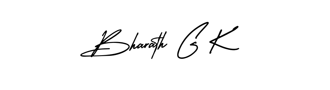 How to make Bharath G K name signature. Use AmerikaSignatureDemo-Regular style for creating short signs online. This is the latest handwritten sign. Bharath G K signature style 3 images and pictures png