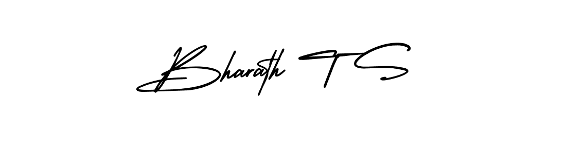 How to make Bharath T S name signature. Use AmerikaSignatureDemo-Regular style for creating short signs online. This is the latest handwritten sign. Bharath T S signature style 3 images and pictures png