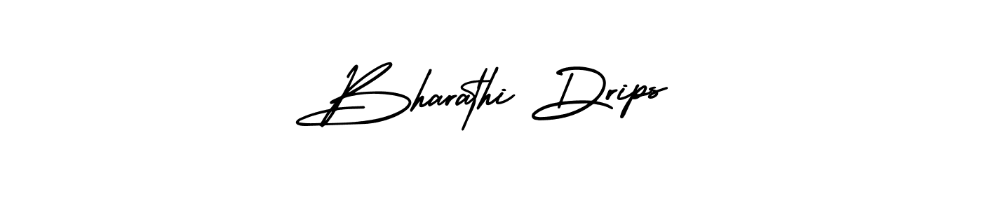 You should practise on your own different ways (AmerikaSignatureDemo-Regular) to write your name (Bharathi Drips) in signature. don't let someone else do it for you. Bharathi Drips signature style 3 images and pictures png