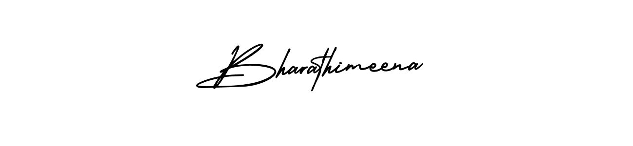 How to make Bharathimeena name signature. Use AmerikaSignatureDemo-Regular style for creating short signs online. This is the latest handwritten sign. Bharathimeena signature style 3 images and pictures png