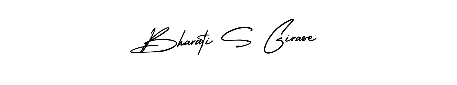 You should practise on your own different ways (AmerikaSignatureDemo-Regular) to write your name (Bharati S Girase) in signature. don't let someone else do it for you. Bharati S Girase signature style 3 images and pictures png