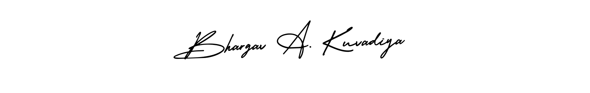 Use a signature maker to create a handwritten signature online. With this signature software, you can design (AmerikaSignatureDemo-Regular) your own signature for name Bhargav A. Kuvadiya. Bhargav A. Kuvadiya signature style 3 images and pictures png