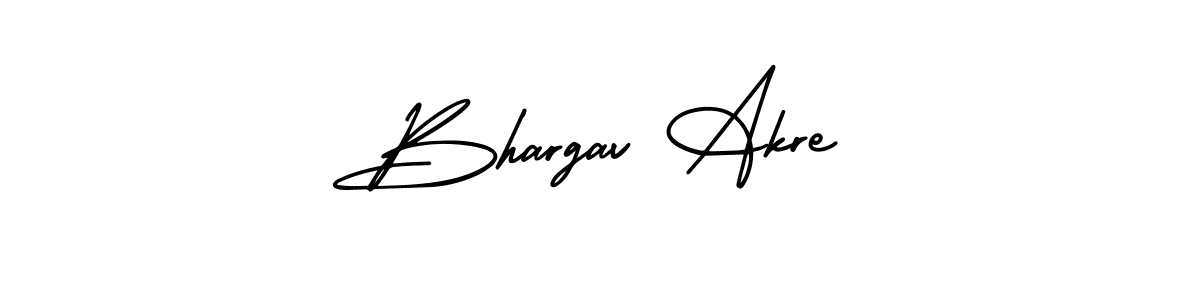 AmerikaSignatureDemo-Regular is a professional signature style that is perfect for those who want to add a touch of class to their signature. It is also a great choice for those who want to make their signature more unique. Get Bhargav Akre name to fancy signature for free. Bhargav Akre signature style 3 images and pictures png