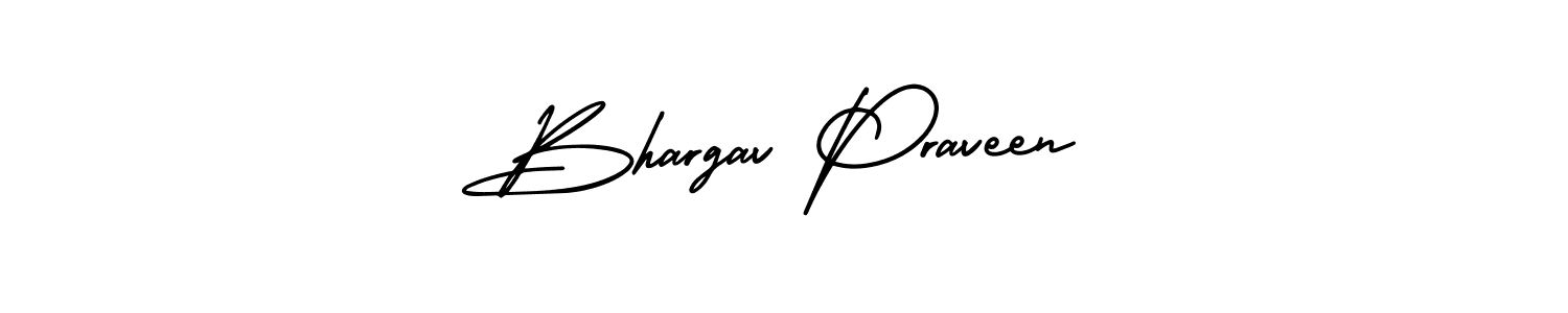 Create a beautiful signature design for name Bhargav Praveen. With this signature (AmerikaSignatureDemo-Regular) fonts, you can make a handwritten signature for free. Bhargav Praveen signature style 3 images and pictures png