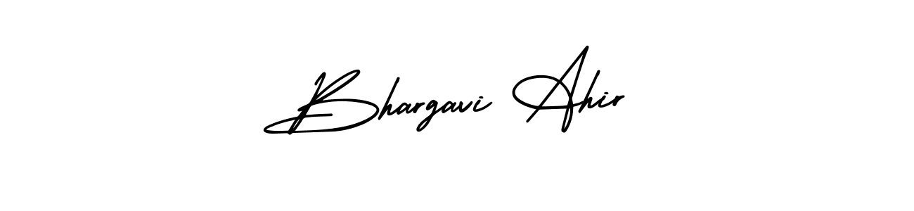 AmerikaSignatureDemo-Regular is a professional signature style that is perfect for those who want to add a touch of class to their signature. It is also a great choice for those who want to make their signature more unique. Get Bhargavi Ahir name to fancy signature for free. Bhargavi Ahir signature style 3 images and pictures png