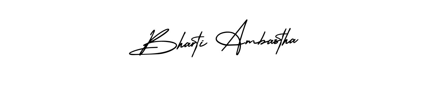 Use a signature maker to create a handwritten signature online. With this signature software, you can design (AmerikaSignatureDemo-Regular) your own signature for name Bharti Ambastha. Bharti Ambastha signature style 3 images and pictures png